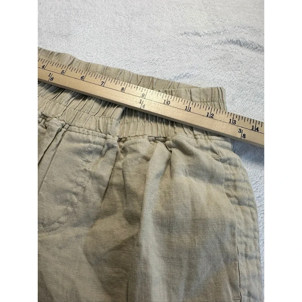 Quince Wide Leg Pant Women XS Driftwood Beige Excellent 100% European Linen